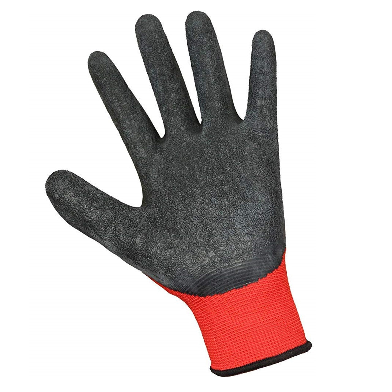 120 Pairs Red Black HQ Latex Coated Nylon Work Gloves