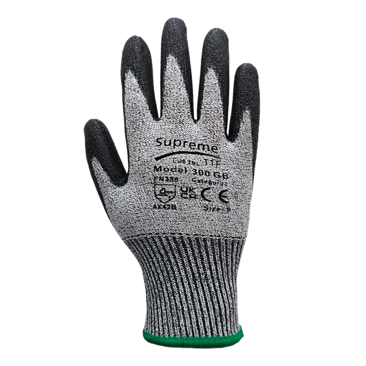 Cut 3 Grey Black Nylon PU Coated Cut Resistant Work Glove
