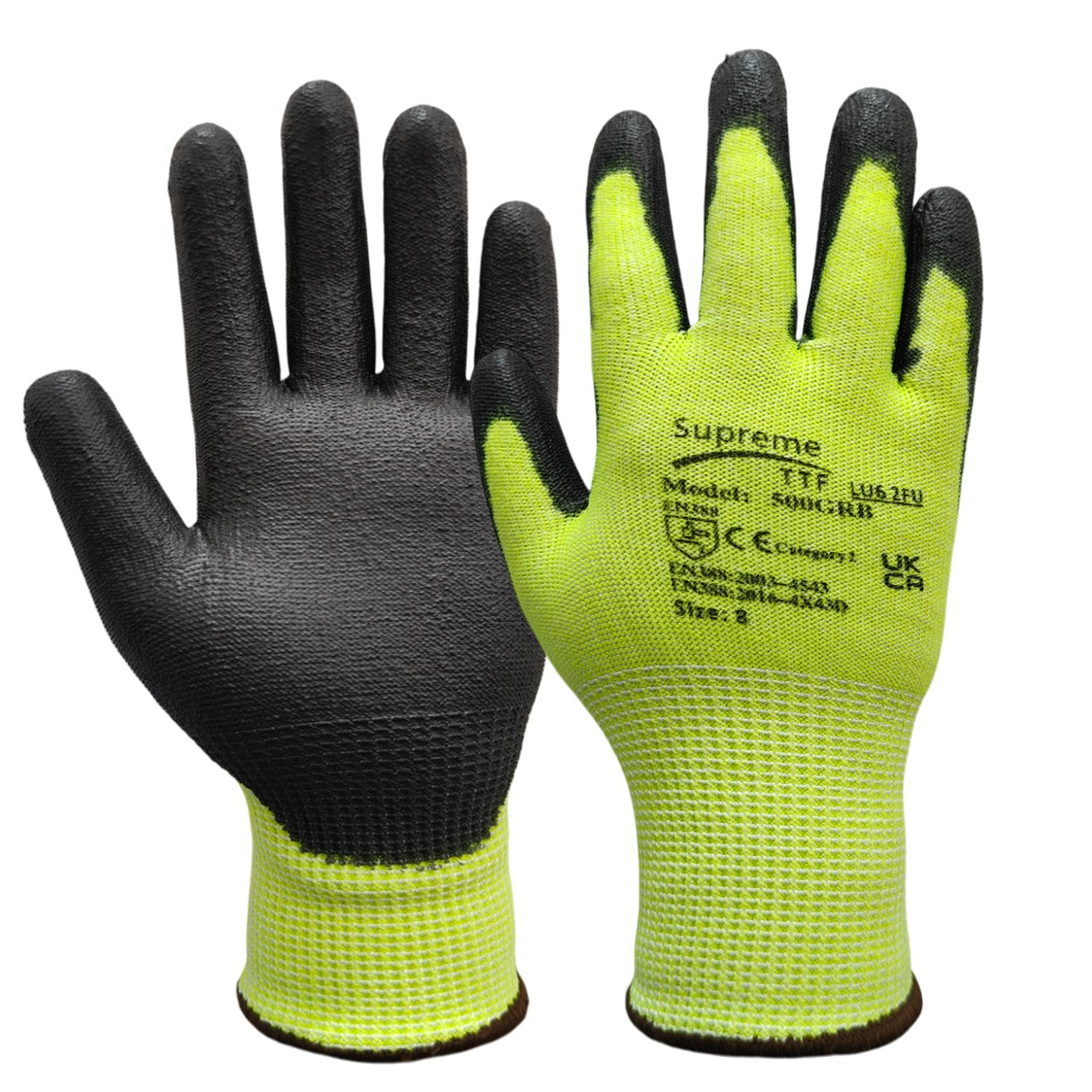 Premium Cut 5 Green Nylon PU Coated Cut Resistant Work Glove