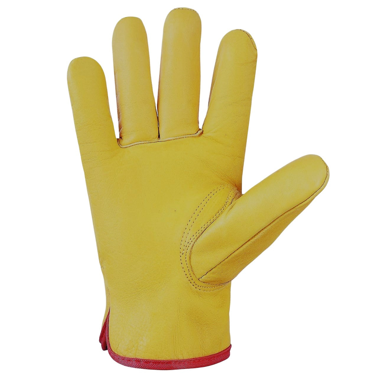Driver Glove Fleece Cotton Lined Yellow Leather Work Glove