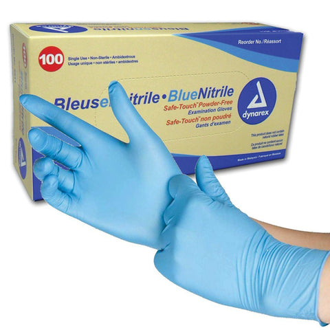 Blue Nitrile Powder Free Disposable Gloves - 50 Pairs per Box - RUFTUF