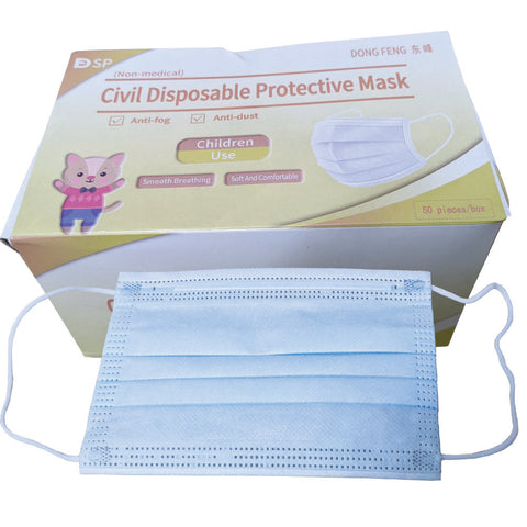 50 x Chidren Disposable Protective Masks Non-Medical Safety Face Mask Respirator Dust Mask (Box of 50)