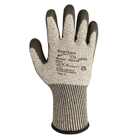 Premium Cut 5 Grey Black Nylon PU Coated Cut Resistant Work Glove