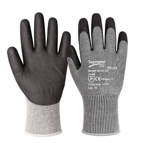 Level 5/D Cut Resistant Nitrile Foam Coated Safety Work Gloves