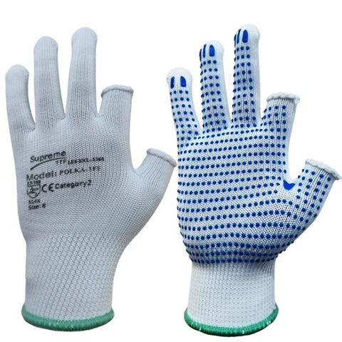 Finger CUT Polka PVC Dot Multipurpose Work Gloves Warehouse Picking Packer Grip