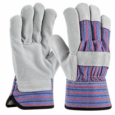 Heavy Duty Leather Palm Work Gloves Thorn Proof Gardening Yard Pruning Rigger