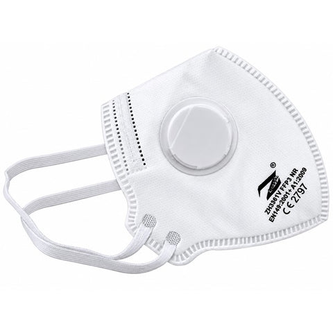 FFP3 NR Dust Mask Fold Flat Valved Protective Respirator Face Protection