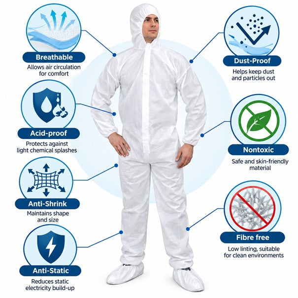 Disposable Painting Bodyshop Coveralls Spray Painting Protective Overall