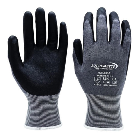 Durable Nitrile Foam Coated Work Gloves Oil Resistant Industrial Grip