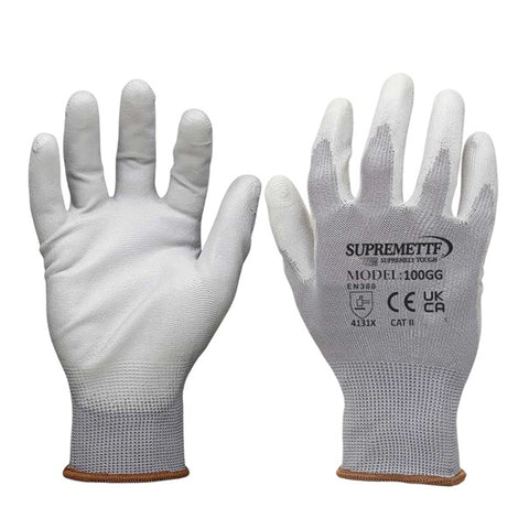 PU Coated Industrial Safety Work Gloves Mens Builders Construction Grip