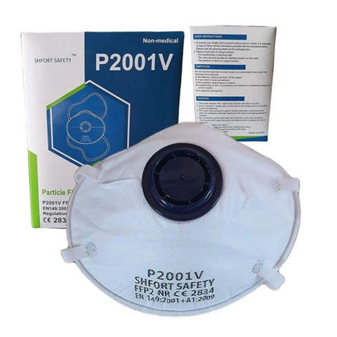 SHFORT SAFETY FFP2 Valved Respirator Face Mask Disposable dust mask P2001V