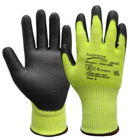Level 5 Cut Resistant Work Gloves PU Coated Nylon Safety Builder Mechanic