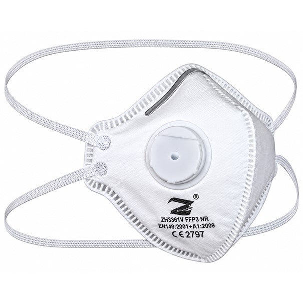 FFP3 NR Dust Mask Fold Flat Valved Protective Respirator Face Protection