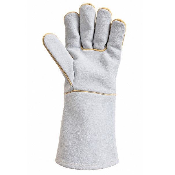 Heavy Duty Wood Burner Welding Heat Resistant Leather Gloves Stoves Fire