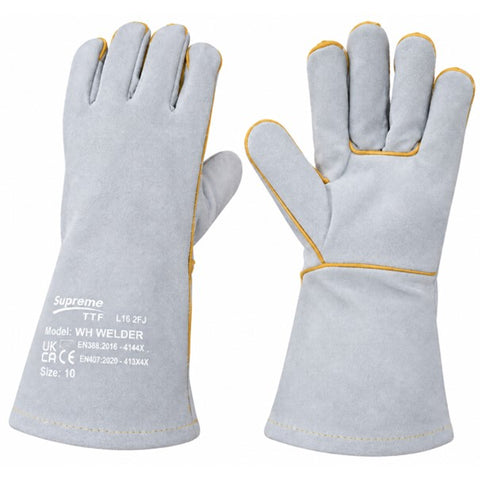 Heavy Duty Wood Burner Welding Heat Resistant Leather Gloves Stoves Fire