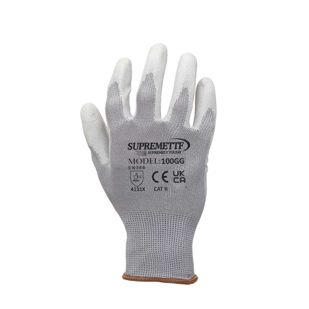 PU Coated Industrial Safety Work Gloves Mens Builders Construction Grip