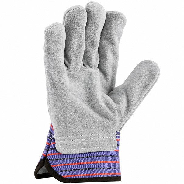 Heavy Duty Leather Palm Work Gloves Thorn Proof Gardening Yard Pruning Rigger
