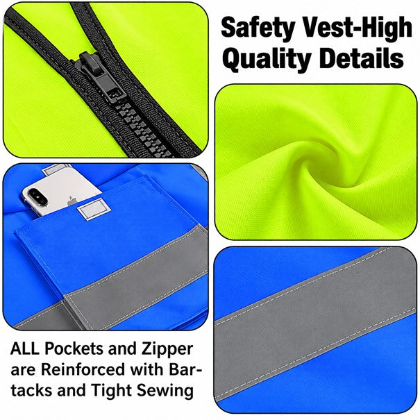 EXECUTIVE HI VIS VIZ VEST HIGH VISIBILITY WORK WAISTCOAT REFLECTIVE SAFETY TOP