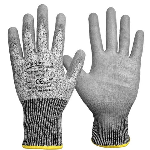 Level 5 Cut Resistant Work Gloves PU Coated Safety Builders Grip Gloves
