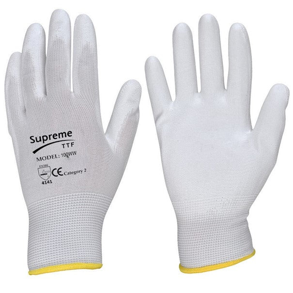 Black PU Coated Work Gloves Safety Grip Gloves for Construction Building & Gardening