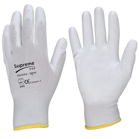 Black PU Coated Work Gloves Safety Grip Gloves for Construction Building & Gardening