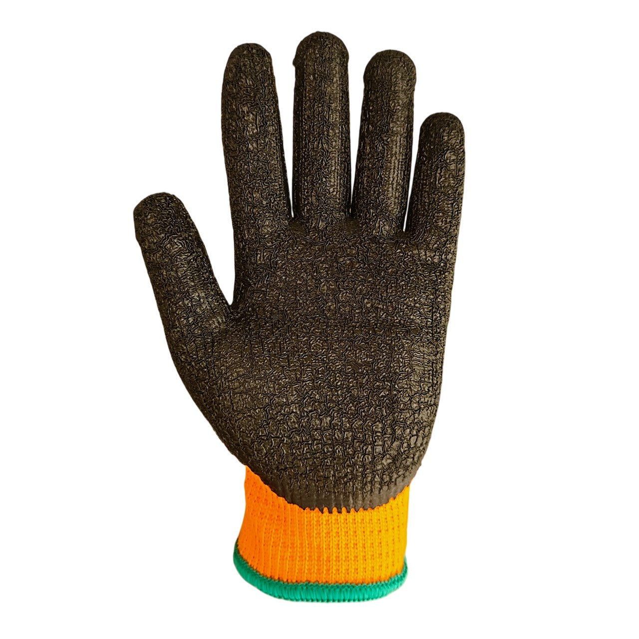 Orange 7 Gauge Latex Coated Rubber Winter Thermal Glove