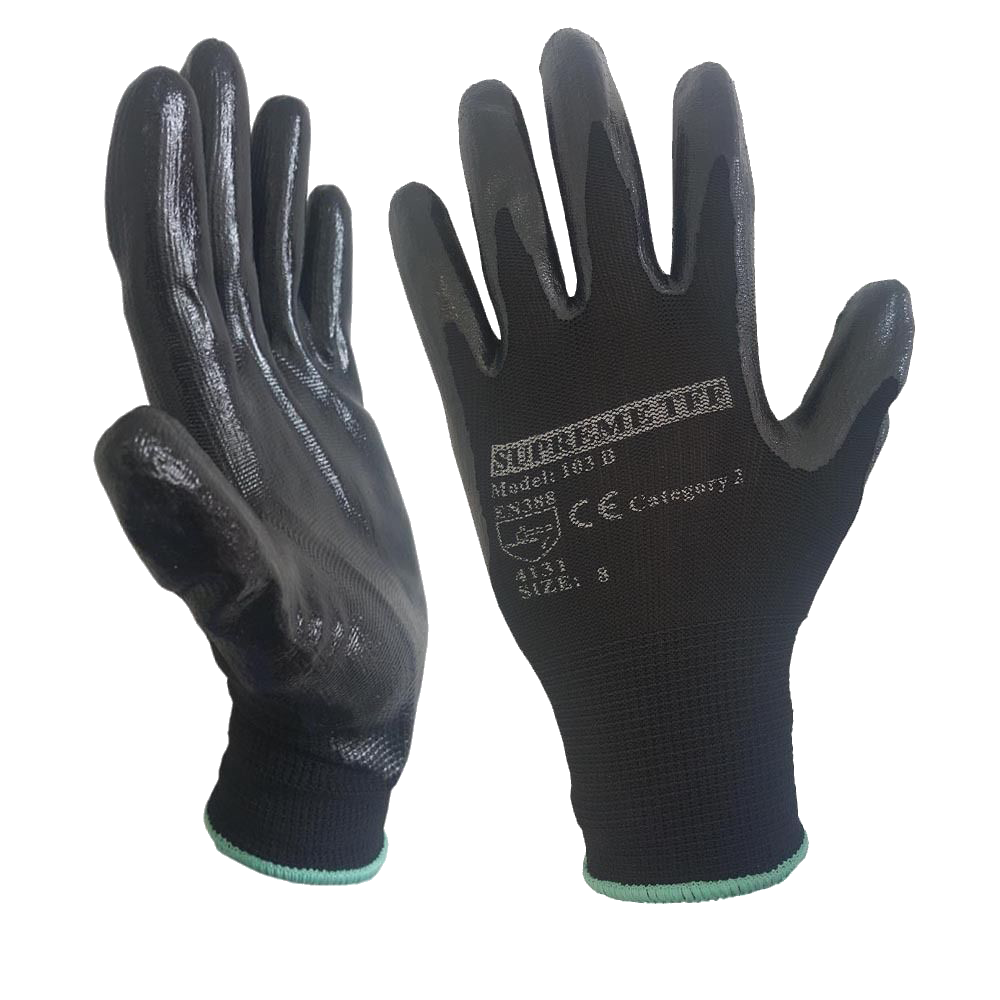 120 - 240 Pairs Nitrile Coated Nylon or Polyster Liner Work Glove - RUFTUF