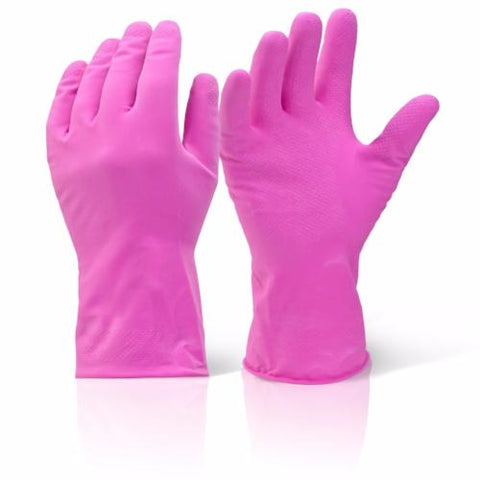 Pink Household Rubber Latex Long Sleeve Gloves - RUFTUF