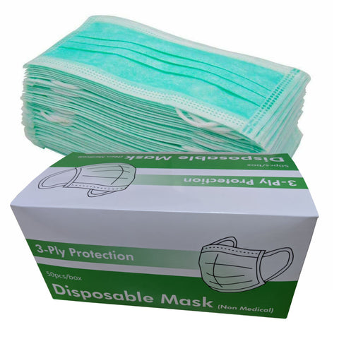 50 x Safety Masks 3ply Surgical Medical Face Mask Respirator Dust Mask (Box of 50)