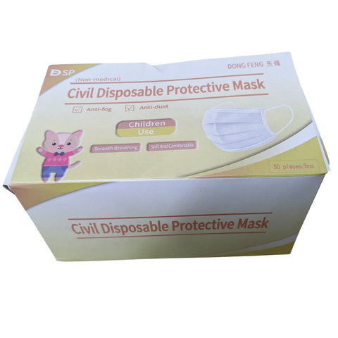 50 x Chidren Disposable Protective Masks Non-Medical Safety Face Mask Respirator Dust Mask (Box of 50)