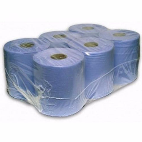 150m Blue Centrefeed 2PLY Hand Towel Wiper Rolls Paper