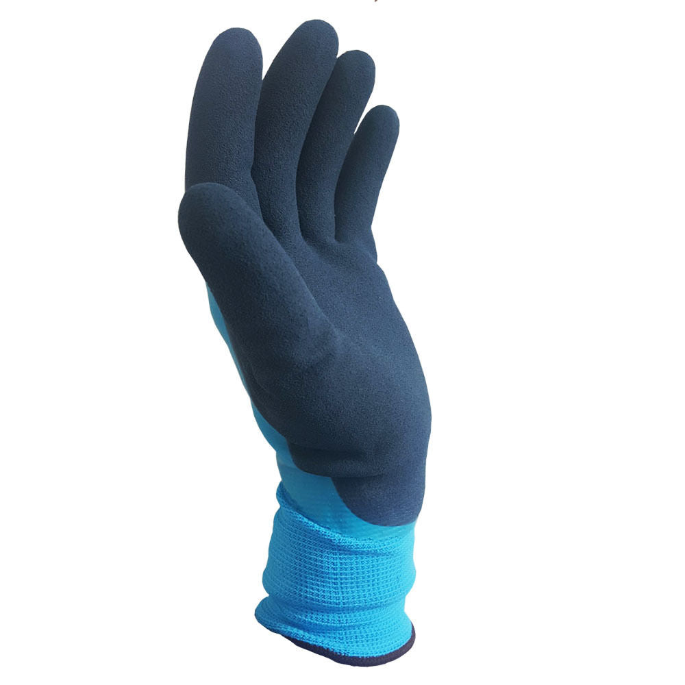 120 Pairs Blue Aqua Waterproof Latex Coated Work Gloves - RUFTUF