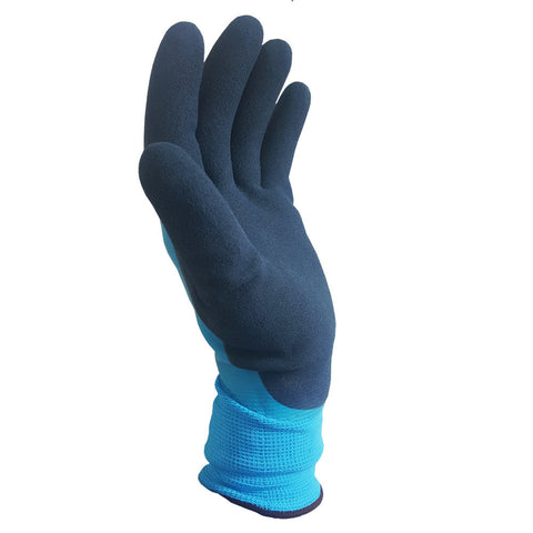 120 Pairs Blue Aqua Waterproof Latex Coated Work Gloves