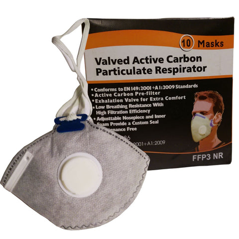 Dust Mask Respirator Fold Flat Valved FFP3 Protective Safety Face Mask - RUFTUF