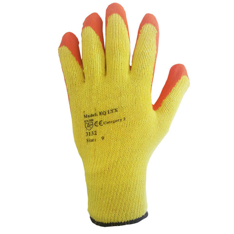 120-240 PAIRS LATEX COATED ORANGE RUBBER SAFETY WORK GLOVES