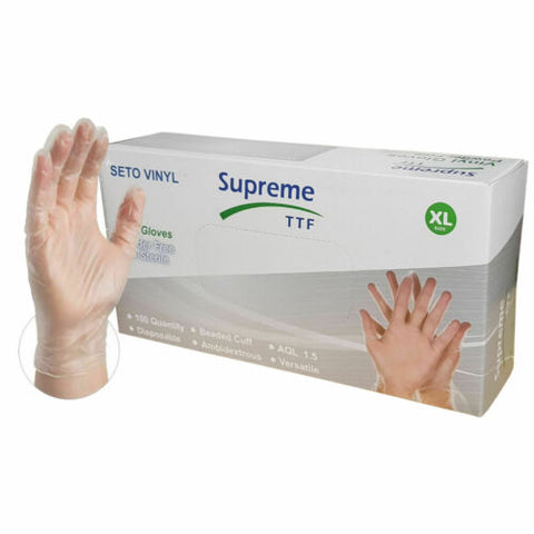 Vinyl Powdered Clear Disposable Gloves - 50 Pairs per Box